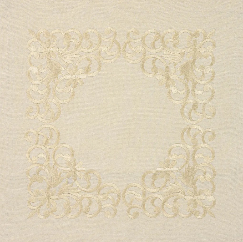 Dekoratív párnahuzat VINING LEAVES 40x40 cm, krémszínű