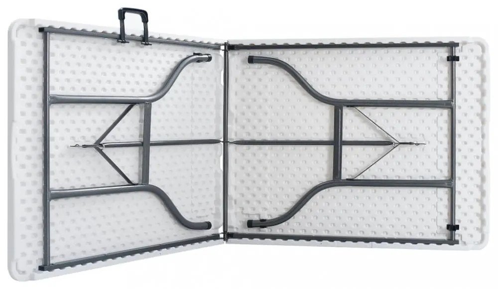 fehér HDPE összecsukható kerti asztal 180 x 72 x 72 cm