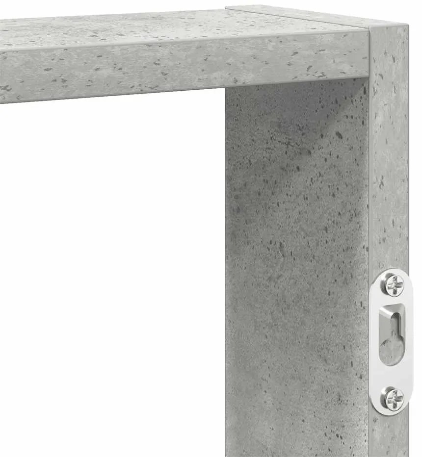 betonszürke szerelt fa fali polc 43 x 9 x 60 cm