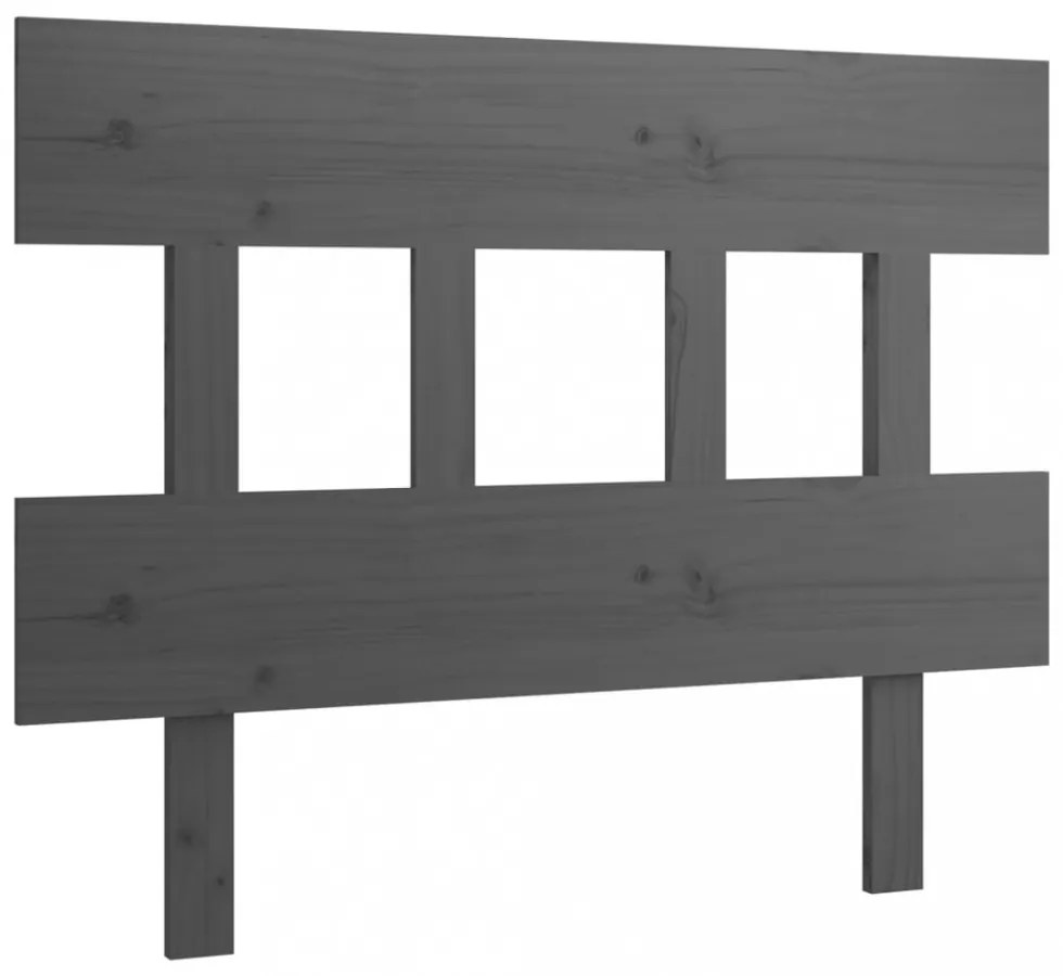 szürke tömör fenyőfa ágyfejtámla 103,5x3x81 cm
