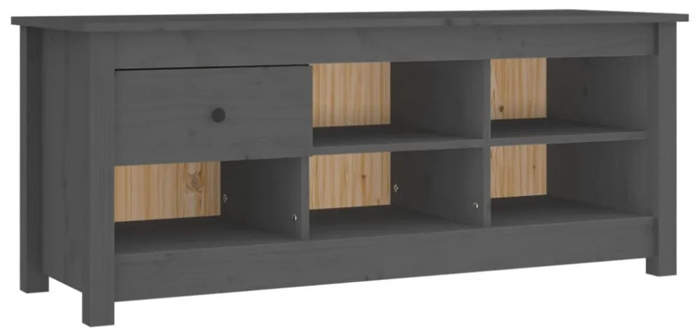 szürke tömör fenyőfa cipősszekrény 110 x 38 x 45,5 cm