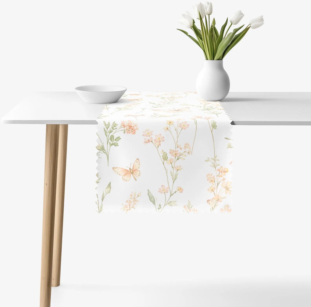 Goldea teflonbevonatú asztali futó - pillangós kert 20x140 cm