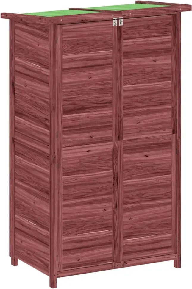 vidaXL mokka színű tömör fenyőfa kerti szerszámtároló 83 x 57 x 140 cm