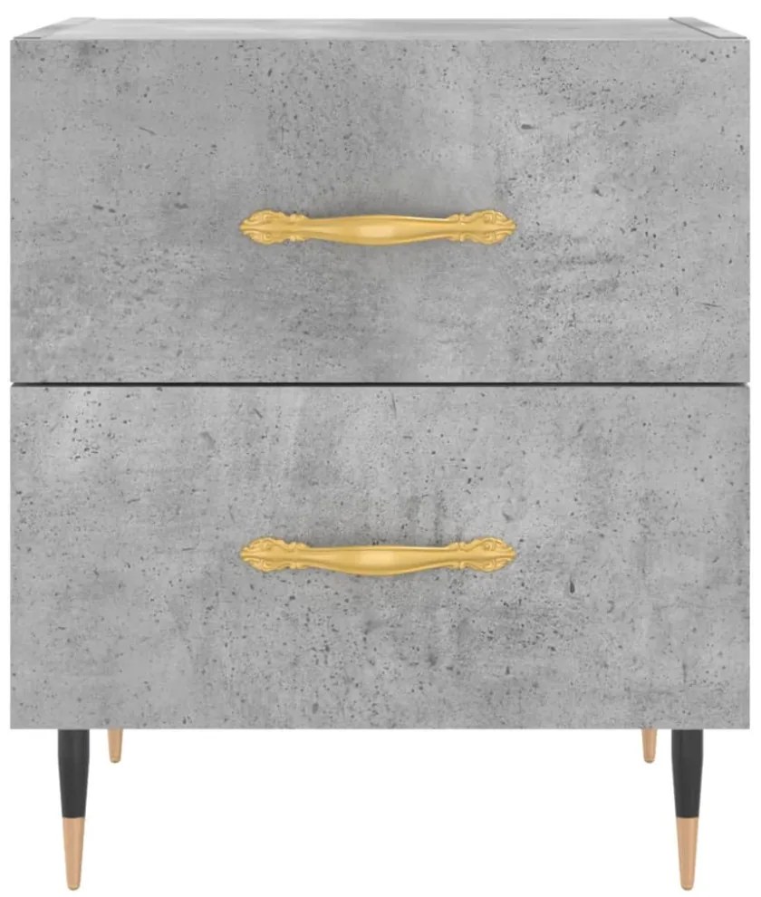vidaXL 2 db betonszürke szerelt fa éjjeliszekrény 40 x 35 x 47,5 cm