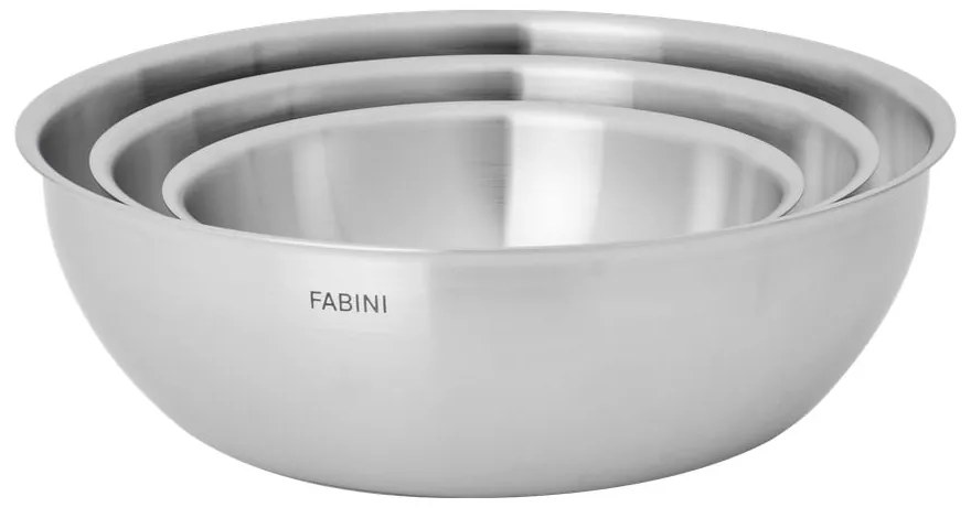 Ezüstszínű rozsdamentes acél tál szett 3 db-os ø 25,5 cm Lucca 3.0 – FABINI