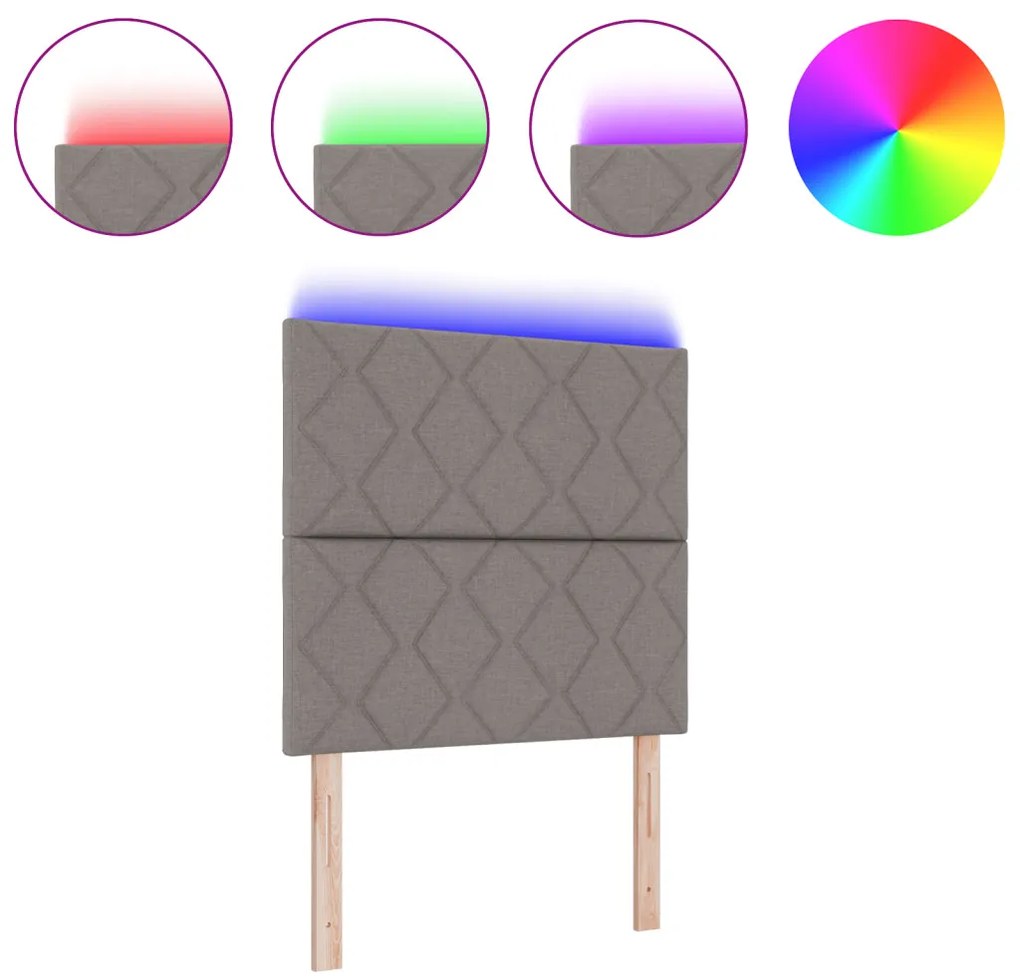 LED Fejtámla Gyémánt Blokkok Mintás Taupe 100 cm Szövetben