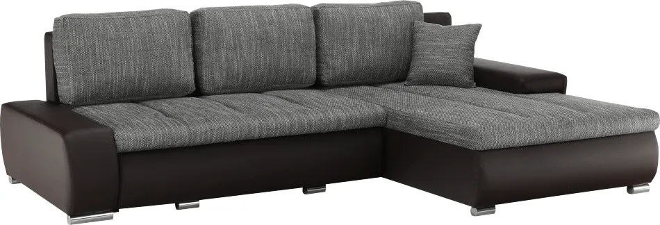 Sarokülőgarnitúra, barna/szürkésbarna melír, TRAMP