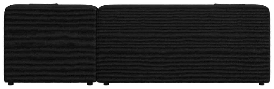 Fekete kordbársony sarokkanapé (jobb oldali-heverő résszel) Martin – Ropez