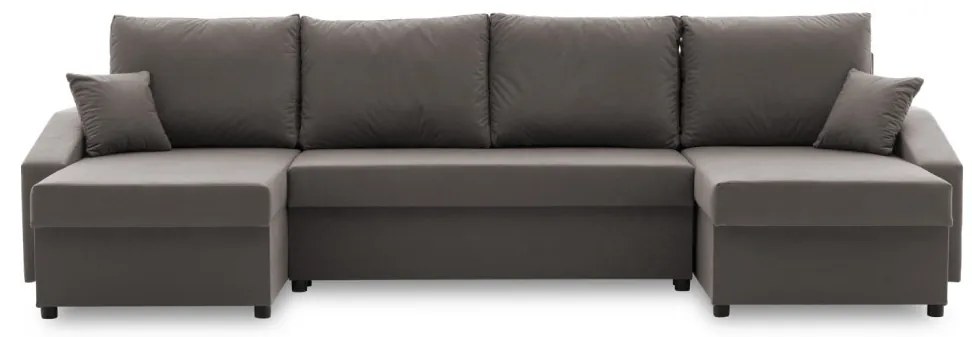 Sparta Plus sarokkanapé, szövet anyag, univerzális oldal, szürke