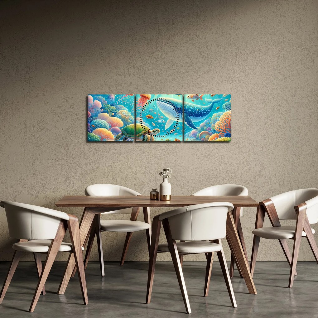 Kép - A világ a víz alatt (órával) (90x30 cm)