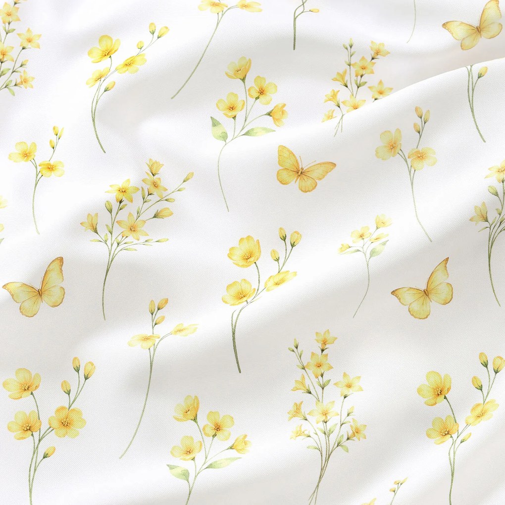 Goldea ovális viaszosvászon terítő - sárga rét 120 x 200 cm