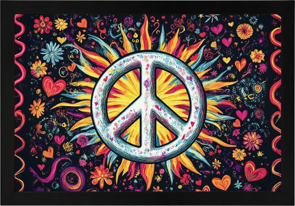 Poszter Keret Fa Graffiti Utca Art Csendes-óceán Szoba Barátság 60x40