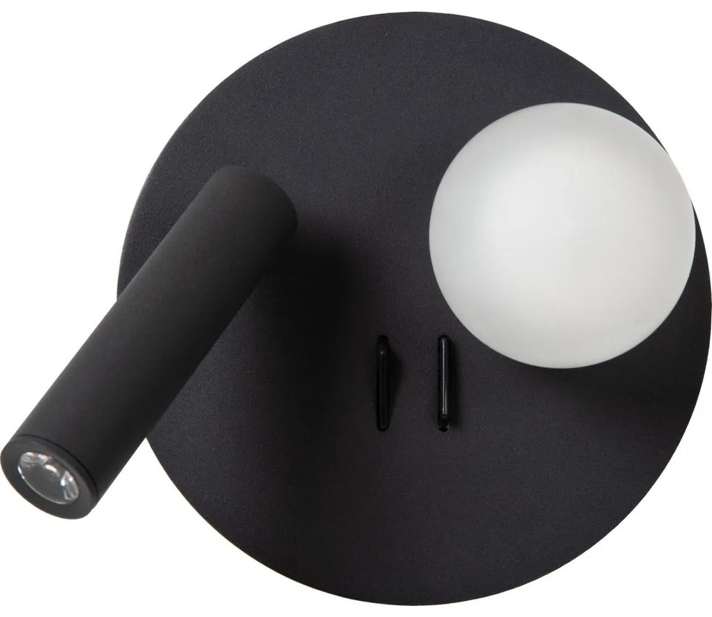 Lucide 77286/02/30 - LED Fali lámpa MATIZ 2xLED/3,5W/230V USB fekete
