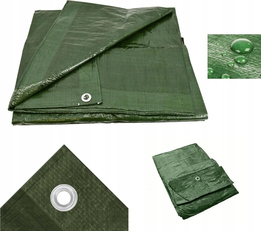 Ponyva Zöld 3x4 90g/m2 vízálló erősített 3m x 4m