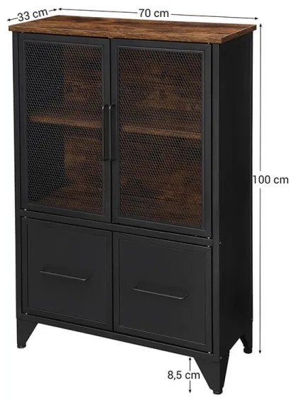 FIRA komód fekete/barna színben