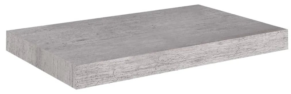 betonszürke MDF lebegő fali polc 50 x 23 x 3,8 cm