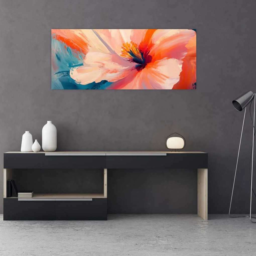 Kép - Festett virág (120x50 cm)