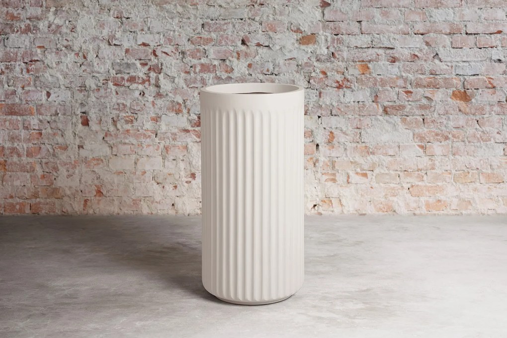 Turris virágcserép, selymes fehér, többféle méretben - Pottery Pots méret: L - ⌀ 44, óra. 88 cm