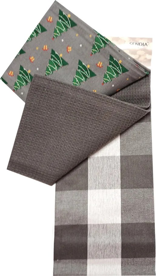 Noel grey pamut konyhai edénytörlő 3db