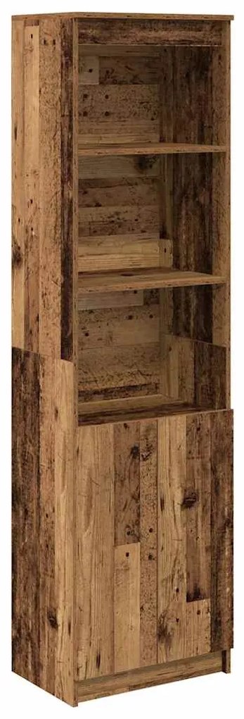 antik fa színű szerelt fa magasszekrény 50x35x180 cm