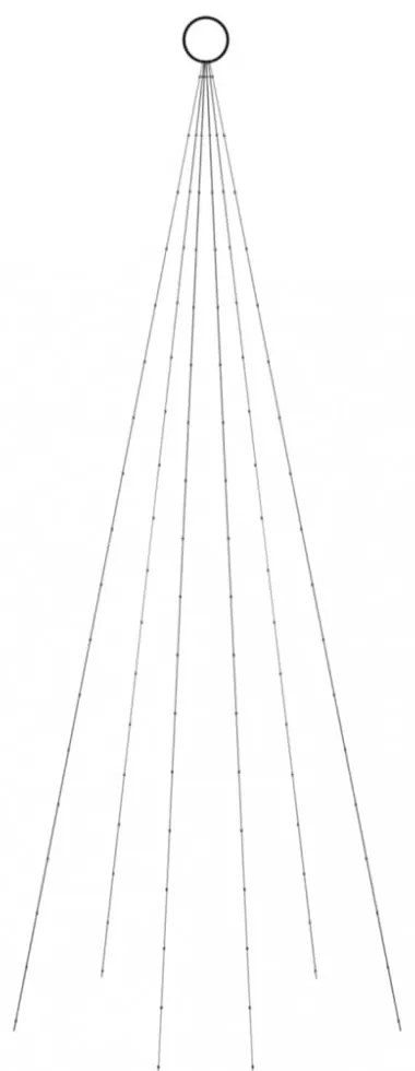 karácsonyfa zászlórúdon 108 színes LED-del 180 cm