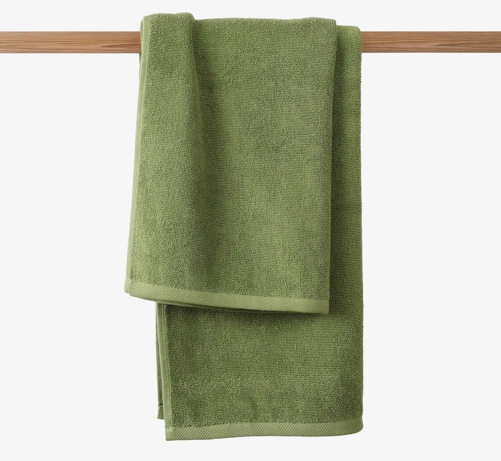 Goldea bordűr nélküli frottír törölköző és fürdőlepedő soft – olivaszínű 70 x 140 cm