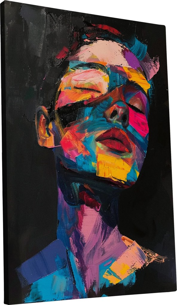 Vászonkép Modern Színes divatos Nő otthon nappali szoba 50x70