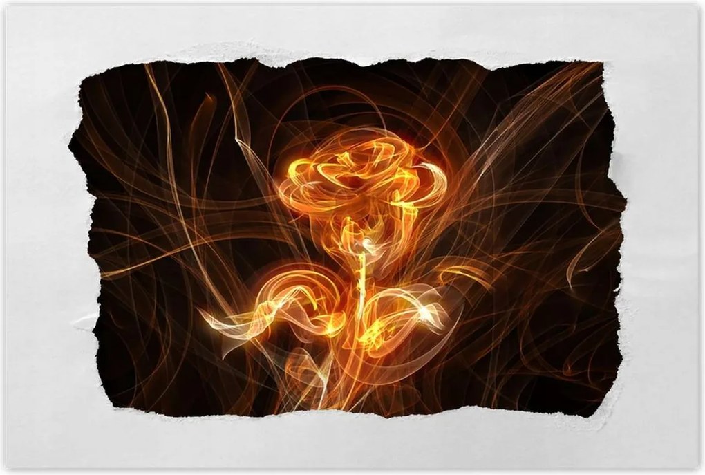 Poszterek 90x60 Lángoló fraktál rózsa