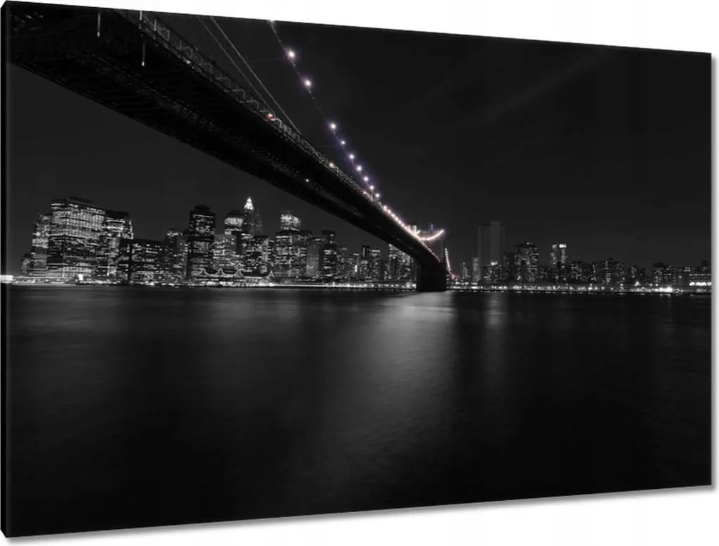 Vászonkép 120x80 Lila fények a hídon