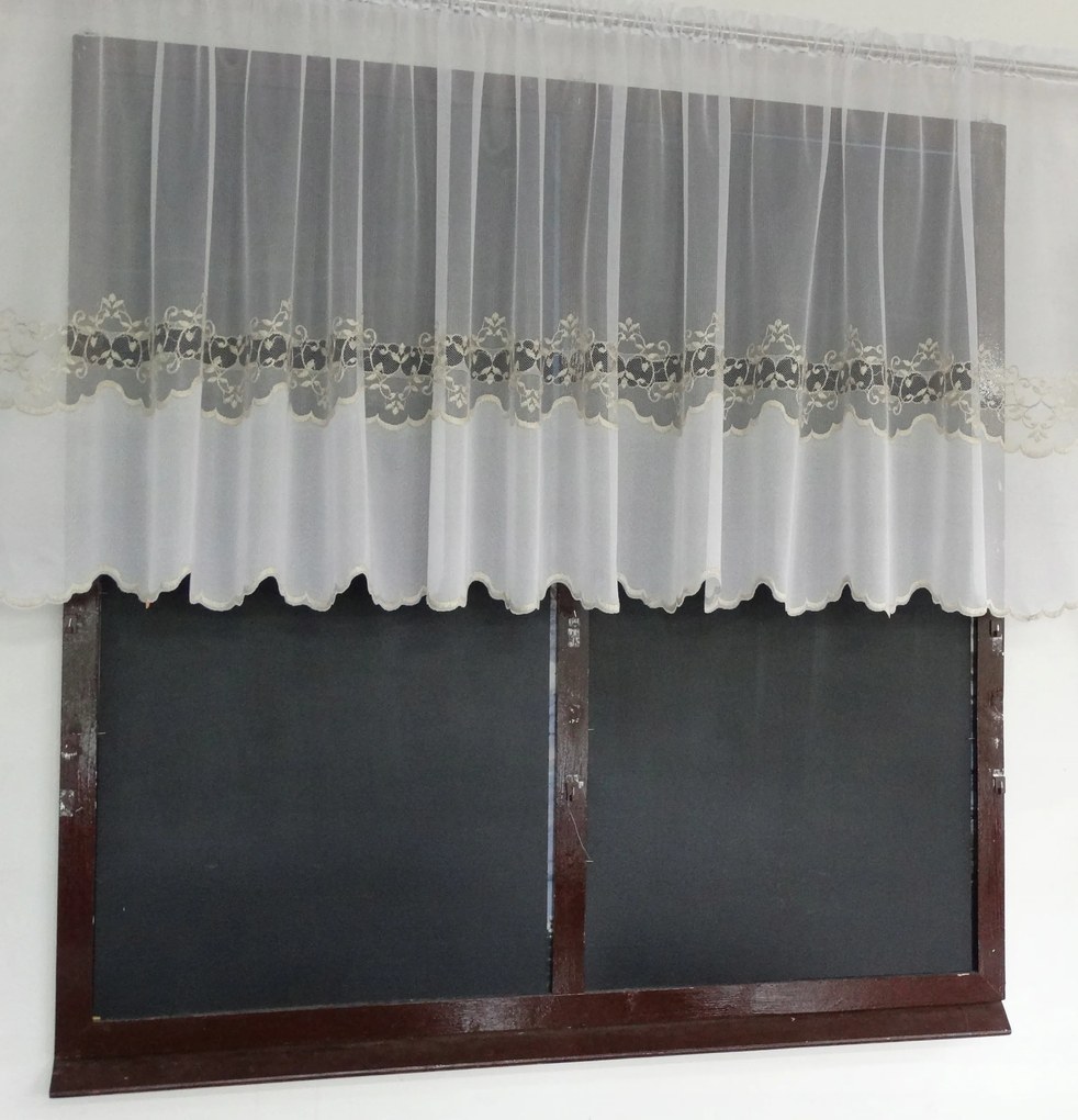 Mg Függöny 573/114 FEHÉR/arany 260x105 készre szerelve K alagúttal