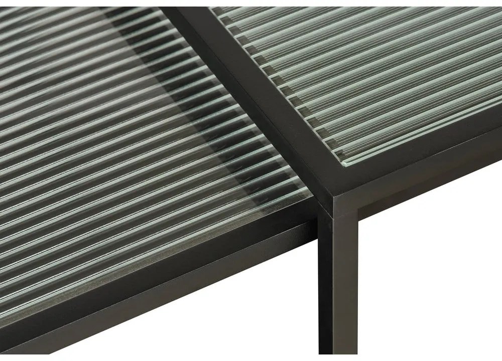 Üveg tárolóasztal szett 2 db-os 50x50 cm Bronco – Unique Furniture