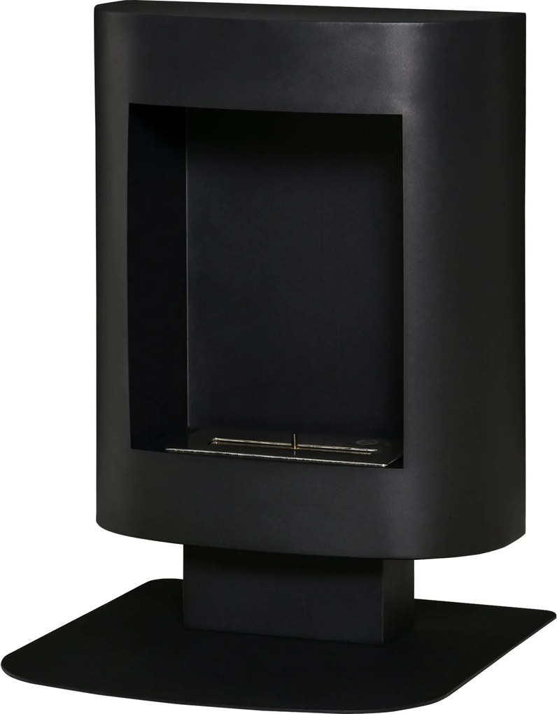 HOMCOM 1.5L Bioetanol Kandalló 3 Óra Üzemidővel, 20 m²-ig Takaróval, 2000W Hőteljesítmény, 46.5x53x65cm, Fekete | Aosom