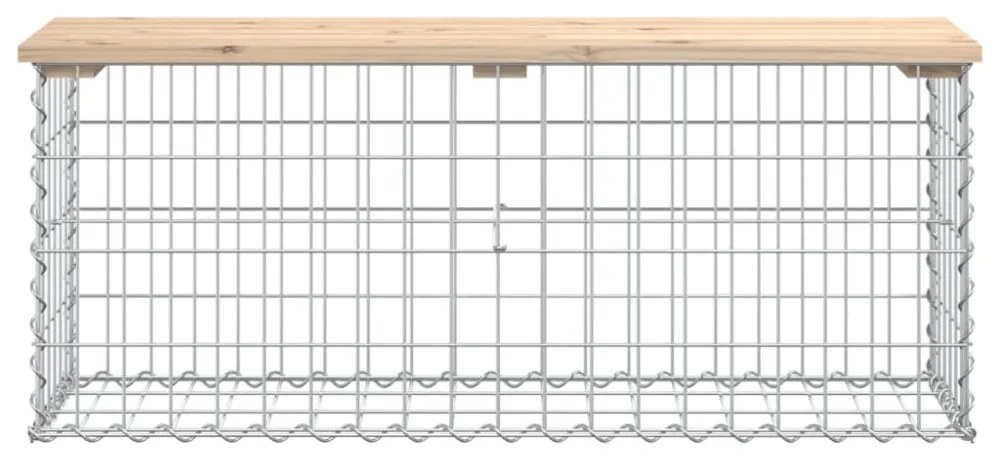 tömör fenyőfa gabion kerti pad 103x31,5x42 cm