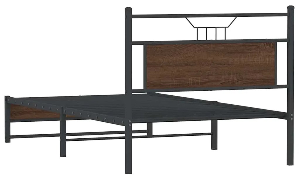 ágykeret matrac nélkül barna tölgy 107x203 cm műfa