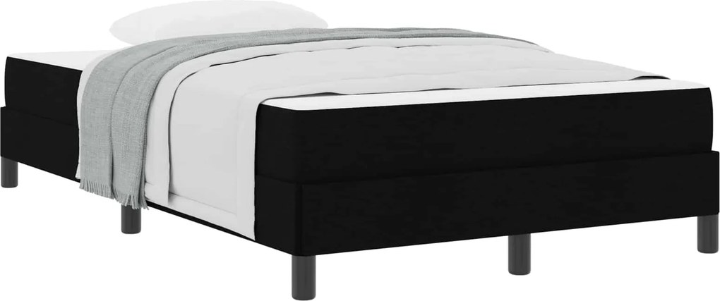 vidaXL Boxrugós ágy matracmal Fekete 120 x 190 cm szövet