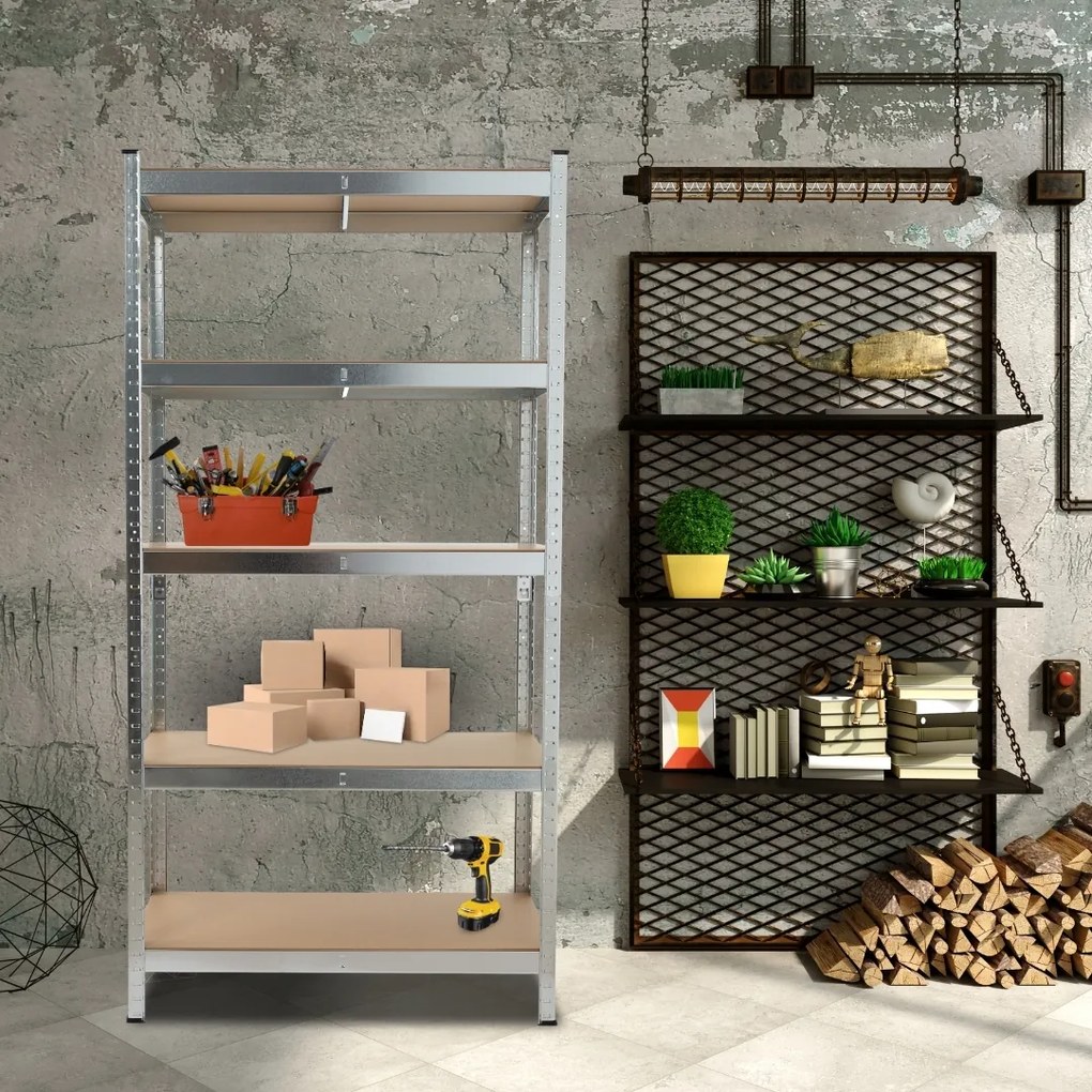 HEAVY nagy teherbírású polc, max. 875kg, 90x40x180cm, ezüst Jurhan