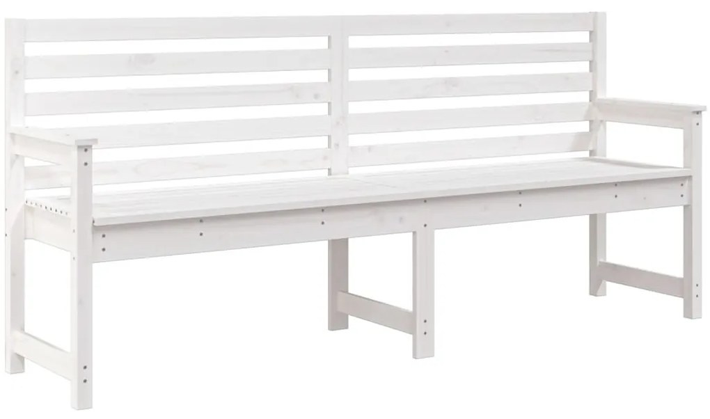 fehér tömör fenyőfa kerti pad 203,5 x 48 x 91,5 cm