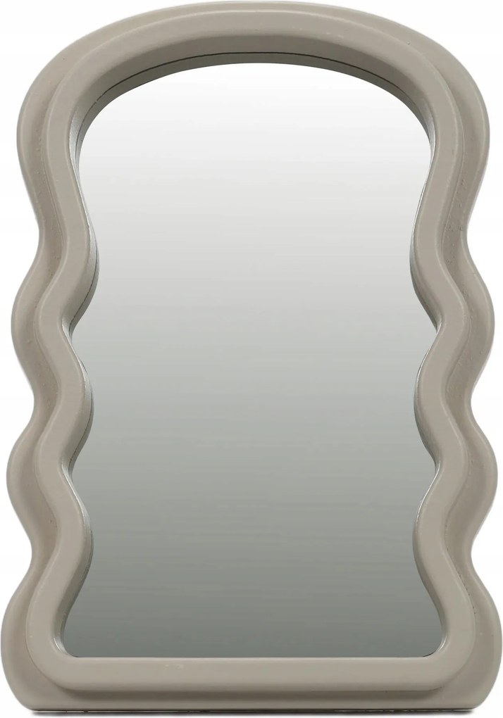 Dekorációs Tükör Hullámos Keret Bézs 18 x 26 CM Mdf