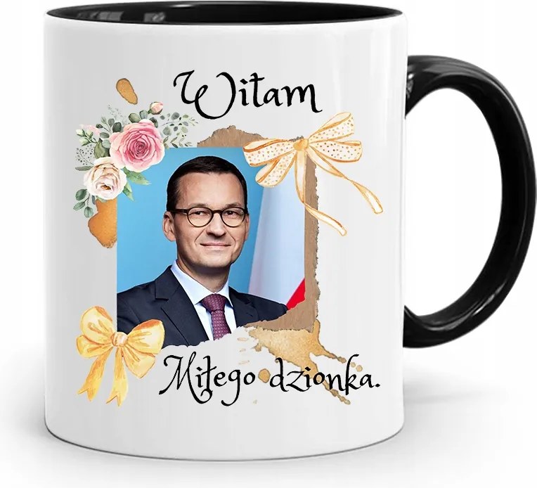 Bögre Fekete Politikusok Miniszterelnök Mateusz Morawiecki