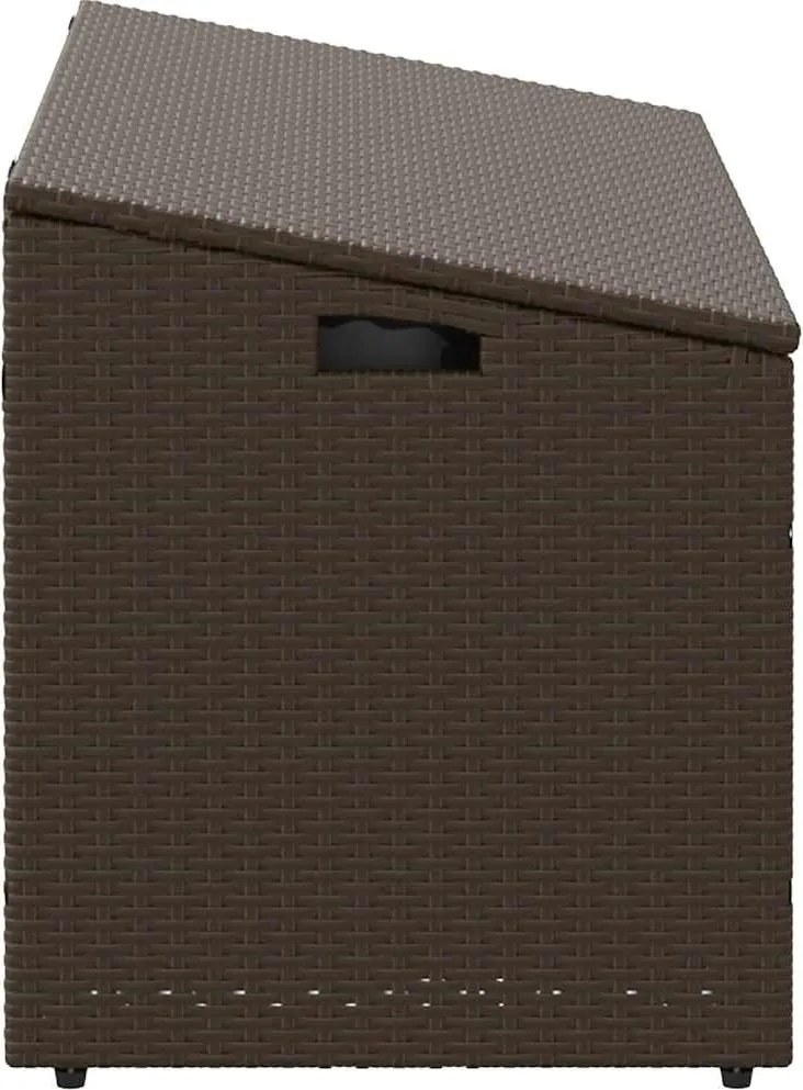 Barna Polyrattan Kerti Tárolóláda 110X50X58 Cm