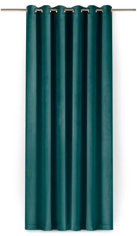 Petróleumkék bársony dimout (részleges sötétítő) függöny 265x300 cm Velto – Filumi