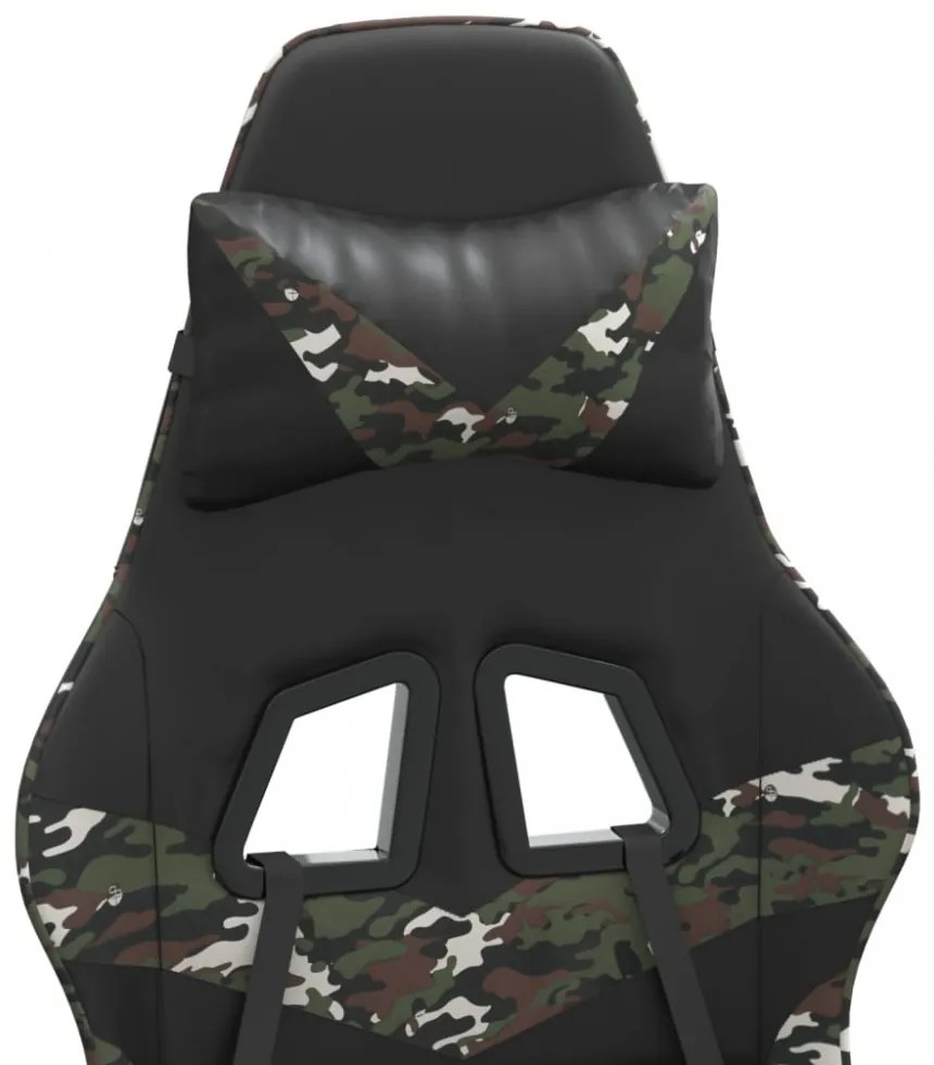 vidaXL fekete és terepszínű műbőr forgó játékszék lábtartóval