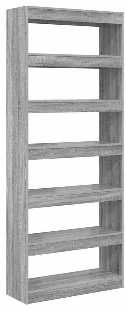 Könyvszekrény polcokkal Szürke sonoma 80 x 30 x 198 cm Faanyag