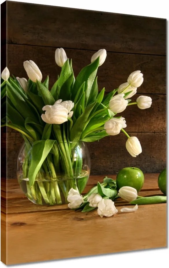 Vászonkép 40x60 Fehér tulipánok