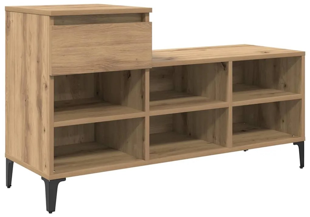 Cipőszekrény fiókkal kézműves tölgy 102 x 36 x 60 cm Faanyag