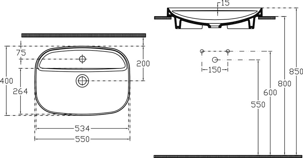 Isvea Isvea, INFINITY kerámia mosogató, 55x40cm, fehér, 10NF50055