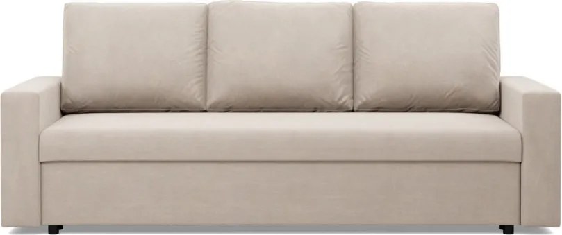 Zeus kanapéágy, bársony, hab töltet, egyenes kartámasz, bézs