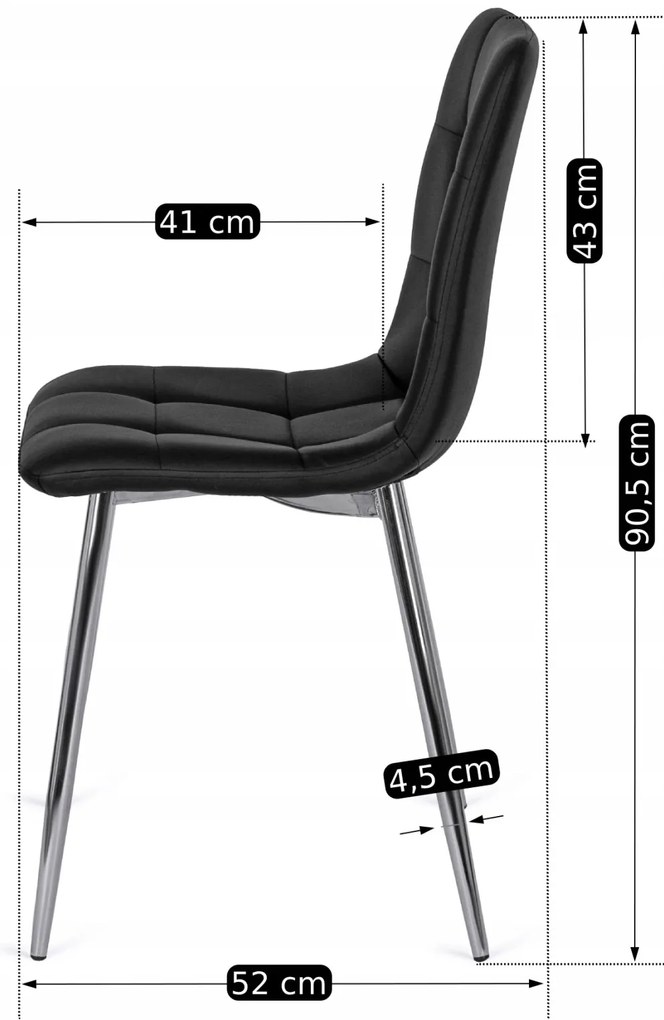 Fekete Eco-bőr Étkezőszék ENZO