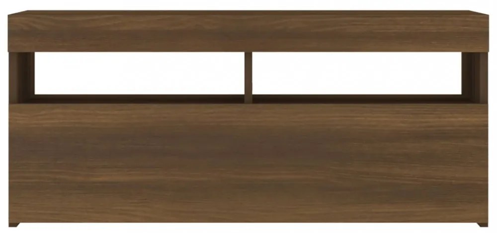 barna tölgyszínű TV-szekrény LED-világítással 90 x 35 x 40 cm