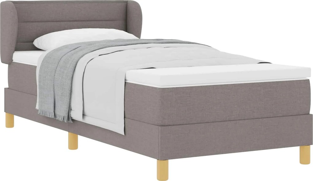 vidaXL Boxrugós ágy matracmal fejtámlával Tópszínű 80 x 200 cm szövet